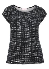 sheego Class, Damen Rundhalsshirt, Schwarz