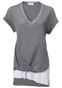 Heine, Damen Shirt, Grau / Weiß