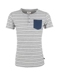 Q/S Designed By, Herren T-Shirt mit Jacquard-Muster, Nachtblau / Grau / Dunkelgrau / Wei&szlig;
