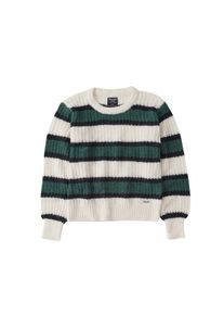 Abercrombie & Fitch Abercrombie & Fitch, Damen Pullover 'PUFF SLEEVE CREW', Creme / Navy / Grün
