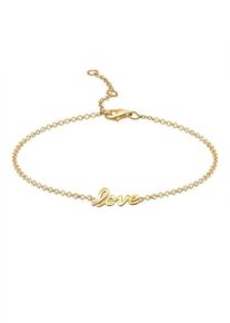 Elli, Damen Fu&szlig;schmuck 'Love-Schriftzug', Gold