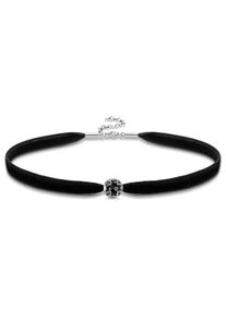 Thomas Sabo, Damen Kette mit Anhänger 'Choker Set, Schwarzer Lotos, SET0310-398-11-L36v', Schwarz / Silber