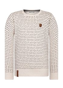 Naketano, Herren Pullover 'Halls Of Walhalla', Beige / Schwarz