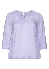 sheego Casual, Damen Tunika, Flieder / Wei&szlig;