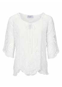 Heine, Damen Spitzenbluse, Weiß