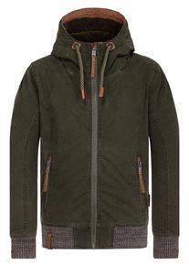 Naketano, Herren Jacket 'Isch brauch Deo!!!!', Graumeliert / Oliv