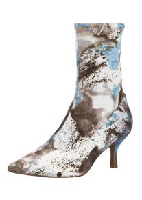 Heine, Damen Stiefelette, Hellblau / Braun / Naturweiß