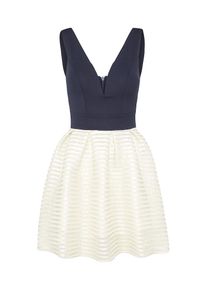 Wal G., Damen Cocktailkleid 'CH 88038', Elfenbein / Navy