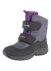Geox, M&auml;dchen Winterstiefel 'NEW ALASKA', Grau / Dunkelgrau / Lila