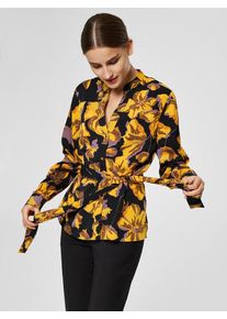 Selected Femme, Damen Hemd, Dunkelgelb / Taupe / Schwarz