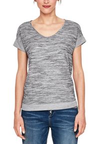 s.Oliver RED LABEL, Damen Shirt in Strick-Optik, Dunkelgrau