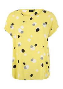 ZIZZI, Damen Bluse 'MKALEB', Gelb / Weiß