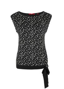 s.Oliver RED LABEL, Damen Jersey-Top, Schwarz / Weiß