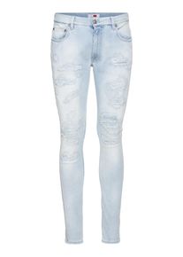 Tommy Hilfiger, Herren Jeans 'LEWIS HAMILTON DISTRESSED JEAN', Hellblau / Wei&szlig;