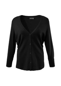 Ulla Popken, Damen Strickjacke, Schwarz
