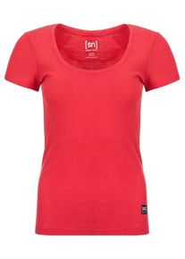 super.natural, Damen Comfort Rib T-Shirt, Hellrot