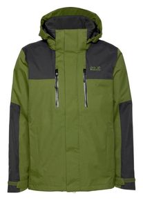 Jack Wolfskin, Herren Funktionsjacke 'Jasper flex', Dunkelgrau / Hellgrün