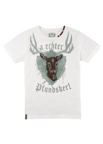 Marjo, Herren Trachtenshirt, Opal / Dunkelbraun / Wei&szlig;
