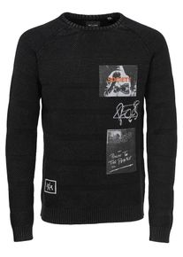 Only & Sons Only & Sons, Herren Strickpullover, Grau / Rot / Schwarz