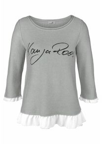 Kangaroos, Damen Rundhalspullover, Grau / Schwarz / Wei&szlig;