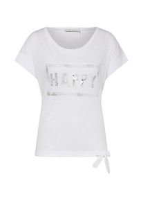 monari, Damen Tshirt 'Happy', Hellgrau / Wei&szlig;