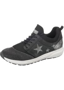 Mustang, Damen Sneaker, Schwarz / Silber / Weiß