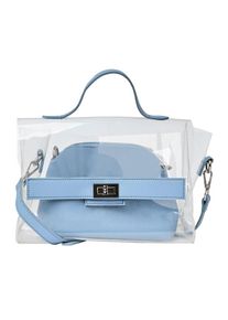 Hallhuber, Damen Henkeltasche, Hellblau / Transparent
