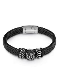 Guess, Herren Armband 'Man Identity, UMB28035', Schwarz / Silber