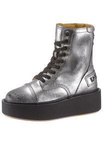 Diesel, Damen Schnürboots 'Cae D-Cage HB', Schwarzmeliert / Silber