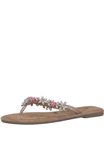 Tamaris, Damen Zehentrenner, Dunkelbeige / Rosa / Silber