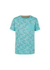 WE Fashion, T-Shirt 'PIP', Türkis / Weiß
