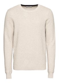Kiomi, Herren Pullover 'Zigzag', Beige