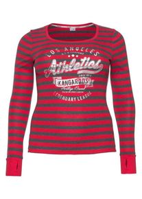 Kangaroos, Damen Langarmshirt, Grau / Rot