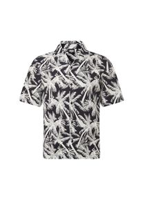 Urban Classics, Herren Hemd 'Pattern Resort Shirt', Schwarz / Weiß
