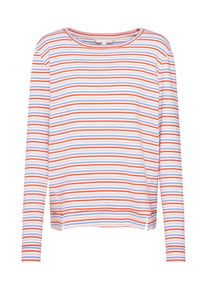 Tom Tailor Denim, Damen Sweatjacken 'multicolor striped sweater Sweatshirt 1/1', Hellblau / Orange / Apricot / Wei&szlig;
