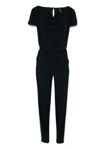 Heine, Damen Overall mit Wasserfallausschnitt, Schwarz / Silber
