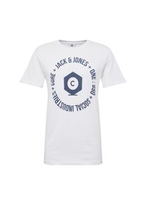 Jack & Jones JACK & JONES, Herren Shirt 'AUBA TEE', Dunkelblau / Weiß