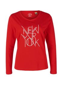 s.Oliver RED LABEL, Damen Longsleeve, Rot / Weiß