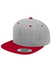 Flexfit, Damen Classic Snapback, Hellgrau / Rot