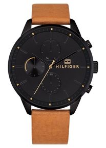 Tommy Hilfiger, Herren Multifunktionsuhr 'CASUAL', Cognac / Schwarz