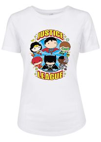 Merchcode, Damen Tee 'Justice League', Mischfarben / Wei&szlig;