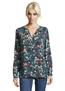 Cartoon, Damen Bluse, Blau / Petrol / Pink