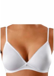 Petite Fleur, Damen Basic-BH ohne B&uuml;gel (2 St&uuml;ck), Beige / Wei&szlig;