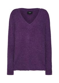 Object, Damen Pullover 'OBJFLORIANNA V-NECK PULLOVER', Pflaume