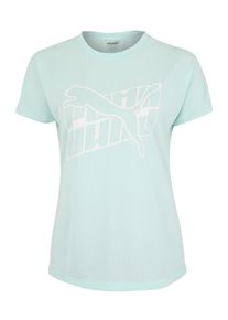 Puma, Damen Shirt 'Explosive Cat', Mint / Wei&szlig;