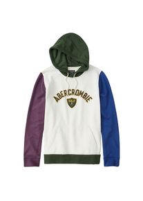Abercrombie & Fitch Abercrombie & Fitch, Herren Sweatshirt 'SKULL LOGO POPOVER EXT', Creme / Blau / Tanne / Burgunder