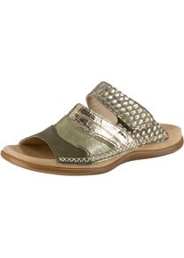 Gabor, Damen Pantolette, Gold / Hellgrün / Dunkelgrün