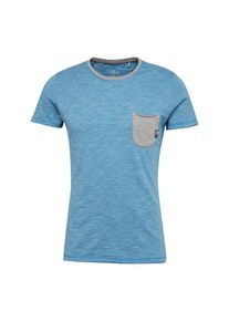 s.Oliver RED LABEL, Herren T-Shirt mit Brusttasche, Blaumeliert / Grau