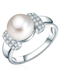 Valero Pearls, Damen Silberring mit S&uuml;&szlig;wasser-Zuchtperle und Zirkonia, Silber