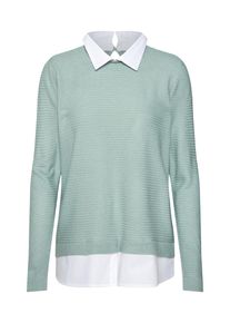Jacqueline de Yong, Damen Pullover, Aqua / Wei&szlig;